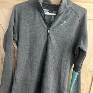 Gymshark Charcoal and Mint Zip-Up Jacket (EUC)